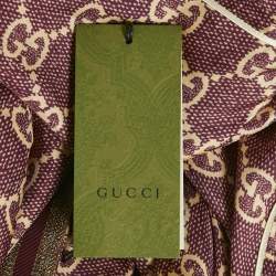 Pre Owned Gucci Burgundy GG Supreme Print Silk Jacket and Shorts Set S/XXXS