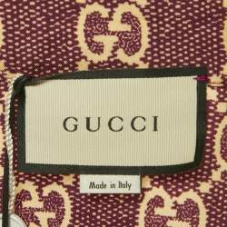 Pre Owned Gucci Burgundy GG Supreme Print Silk Jacket and Shorts Set S/XXXS