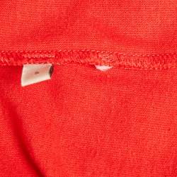 Gucci Red Logo Print Jersey Crew Neck T-Shirt S