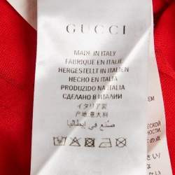 Gucci Red Printed Jersey Crew Neck T-Shirt S