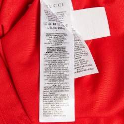 Gucci x Adidas Red Cotton Pique Polo T-Shirt L