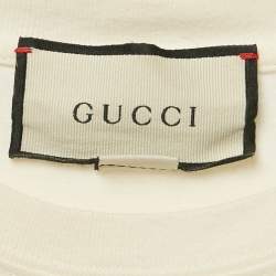 Gucci Off-White GG Tennis Embroidery Cotton Oversized T-Shirt XXS