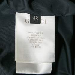 Gucci Midnight Blue Synthetiic Zip Front Bomber Jacket M