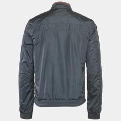 Gucci Midnight Blue Synthetiic Zip Front Bomber Jacket M