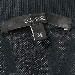 Gucci Multicolor Cotton Collar Web Trim Detail Polo Shirt M