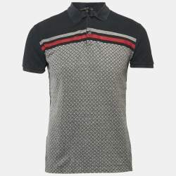 Gucci Multicolor Cotton Collar Web Trim Detail Polo Shirt M