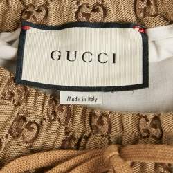 Pre Owned Gucci Brown GG Jacquard Canvas Track Pants M