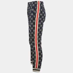 Pre Owned بنطلون رياضي غوتشي جيرسي جاكار GG لون كحلي مقاس متوسط