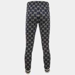 Pre Owned بنطلون رياضي غوتشي جيرسي جاكار GG لون كحلي مقاس متوسط