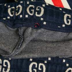 Pre Owned بنطلون رياضي غوتشي جيرسي جاكار GG لون كحلي مقاس متوسط