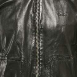 Gucci Black Leather Bomber Jacket XL