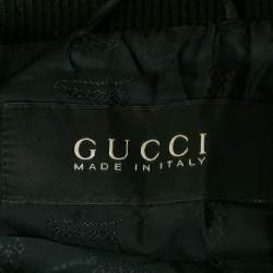 Gucci Black Leather Bomber Jacket XL