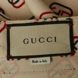 Gucci Off-White GG Print Denim Shorts S
