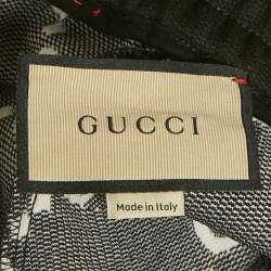 Pre Owned Gucci Black GG Jacquard Knit Web Trim Jogger Trousers M