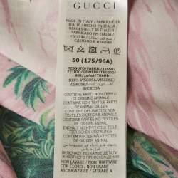 Gucci Pink Tropical Print Crepe Button Front Boxy Fit Shirt M