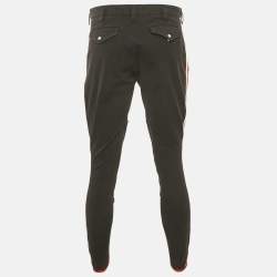 مملوكة مسبقًا بنطلون جينز غوتشي سكيني قطن باللون الأسود مع تفاصيل الحزام مقاس كبير جدا - خصر 34 بوصة