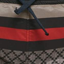 Pre Owned Gucci Navy Blue Diamante Print Nylon Swim Shorts S