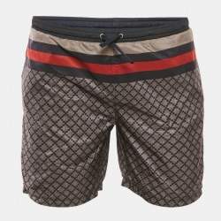 Gucci Navy Blue Diamante Print Nylon Swim Shorts S