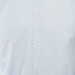 Gucci Blue Snake Embroidered Collar Cotton Duke Shirt S