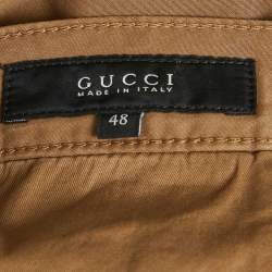 Pre Owned Gucci Brown Cotton Short Chino Trousers  M
