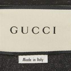 Gucci Black Printed Cotton Crew Neck T-Shirt M