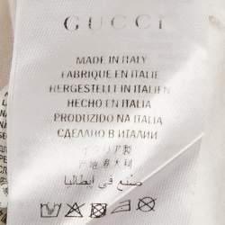 Pre Owned Gucci White Vintage Logo Print Jersey Distressed T-Shirt M