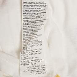 Pre Owned Gucci White Vintage Logo Print Jersey Distressed T-Shirt M