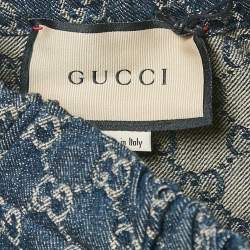 Pre Owned Gucci Blue GG Jacquard Denim Bermuda Shorts L