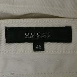 Pre Owned Gucci White Denim Regular Fit Jeans S Waist 32"