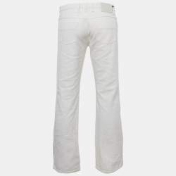 Pre Owned Gucci White Denim Regular Fit Jeans S Waist 32"