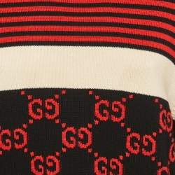 Gucci Red/Black GG Monogram Pattern Cotton Jumper L