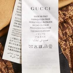 Pre Owned Gucci Brown GG Print Jersey Contrast Trimmed Jogger Pants L