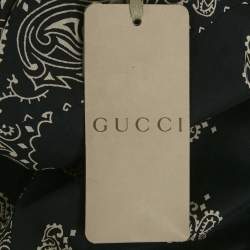 Pre Owned Gucci Navy Blue Bandana Print Cotton Shirt M