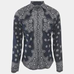 Gucci Navy Blue Bandana Print Cotton Shirt M