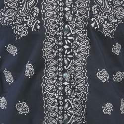 Pre Owned Gucci Navy Blue Bandana Print Cotton Shirt M