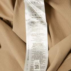 Gucci Beige Web Collar Cotton Piquet Polo T-Shirt XS
