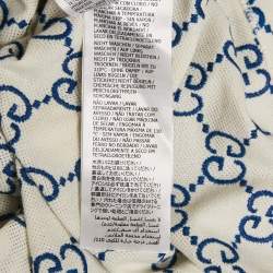 Pre Owned Gucci GG Embroidered Cotton Pique Polo T-Shirt S