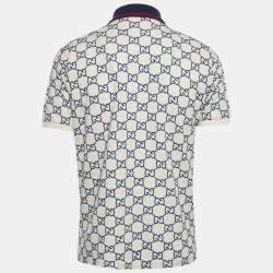Pre Owned Gucci GG Embroidered Cotton Pique Polo T-Shirt S