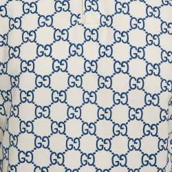 Pre Owned Gucci GG Embroidered Cotton Pique Polo T-Shirt S