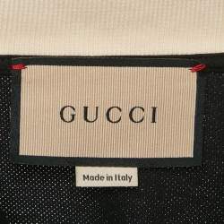 Pre Owned Gucci Black Interlocking GG Collar Pique Cotton Polo T-Shirt XS
