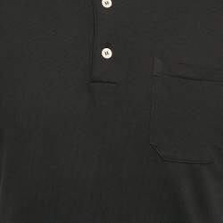 Pre Owned Gucci Black Interlocking GG Collar Pique Cotton Polo T-Shirt XS