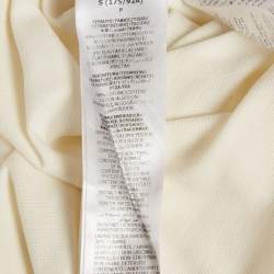 Pre Owned Gucci Cream GG Web Collar Pique Cotton Polo T-Shirt S