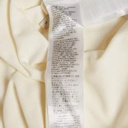 Pre Owned Gucci Cream GG Web Collar Pique Cotton Polo T-Shirt S