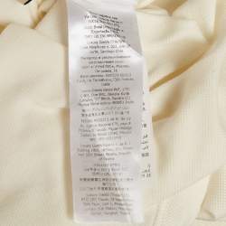 Pre Owned Gucci Cream GG Web Collar Pique Cotton Polo T-Shirt S