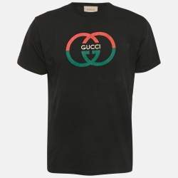 Gucci Black GG Logo Print Jersey Short Sleeve T-Shirt S