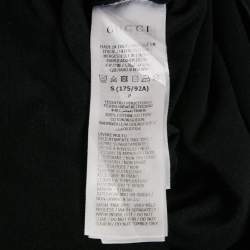 Pre Owned Gucci Black GG Logo Print Jersey Short Sleeve T-Shirt S