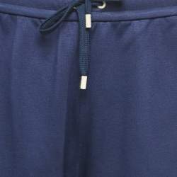 Pre Owned Gucci Blue Cotton Blend Knit Side Web Detail Athletic Shorts L