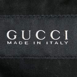 Pre Owned Gucci Black Leather Shearling Bomber Jacket XL