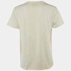 Pre Owned تي شيرت غوتشي قطن مطبوع بطبقات شعار بليد ثلاثي الألوان ياقة دائرية مقاس صغير (اكس سمول)