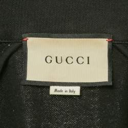 مملوكة مسبقًا Gucci Black Web Accent Technical Jersey Track Jacket L